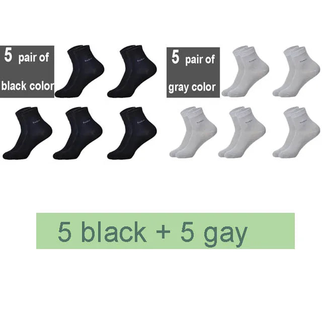 10 Pairs Men’s Luxury Bamboo Crew Socks Collection