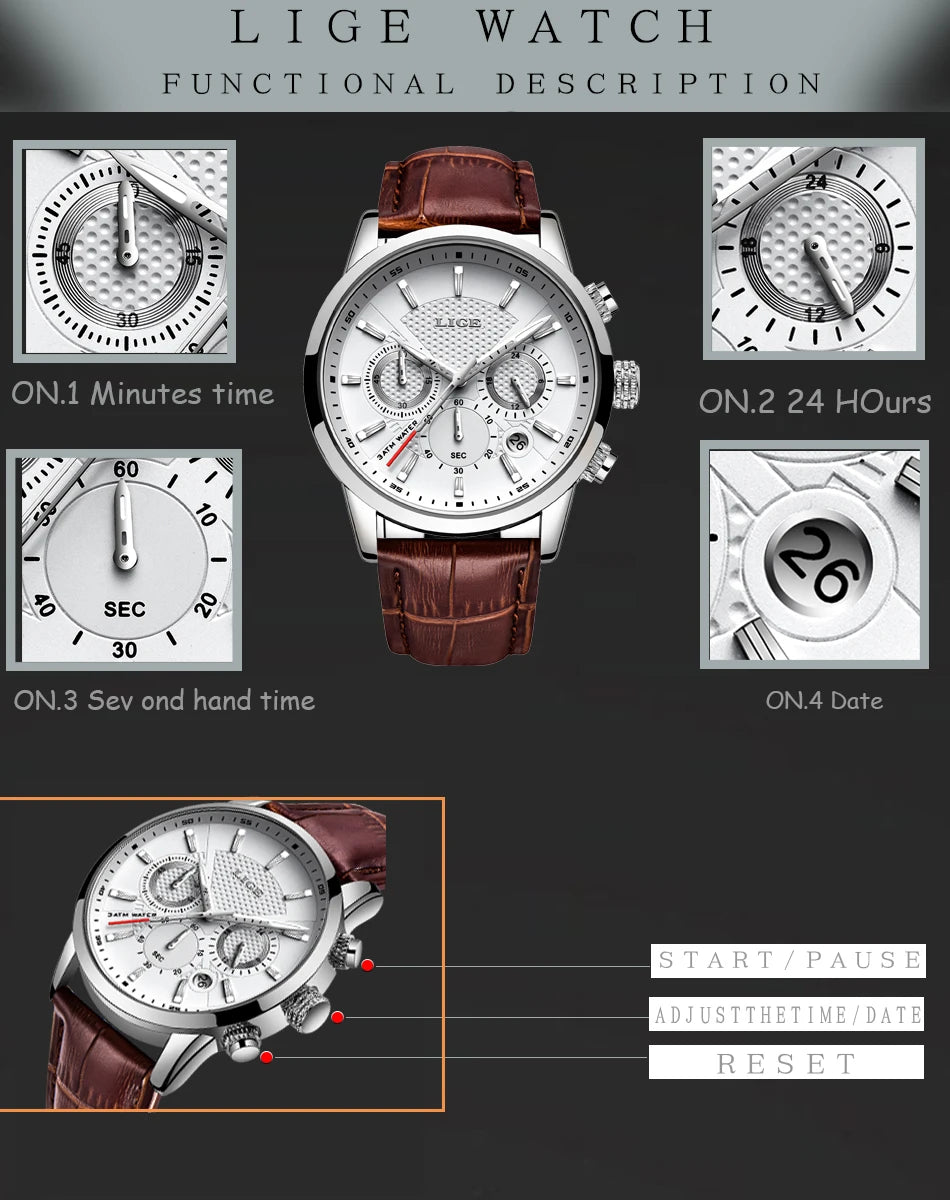 Men's Lige Luxurious Wristwatch Collection