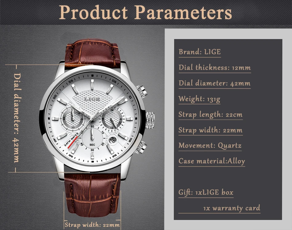 Men's Lige Luxurious Wristwatch Collection