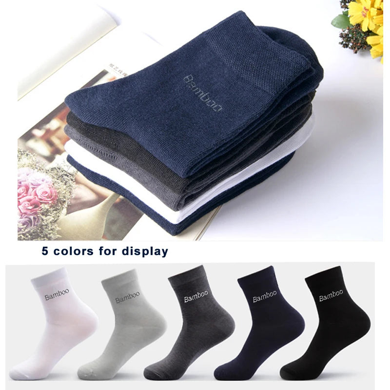 10 Pairs Men’s Luxury Bamboo Crew Socks Collection