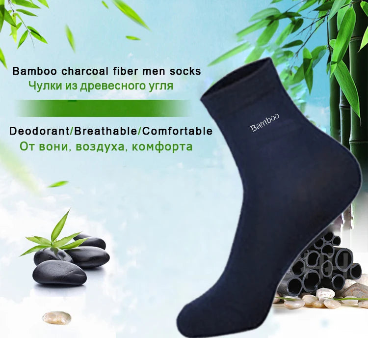 10 Pairs Men’s Luxury Bamboo Crew Socks Collection