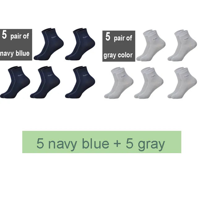 10 Pairs Men’s Luxury Bamboo Crew Socks Collection