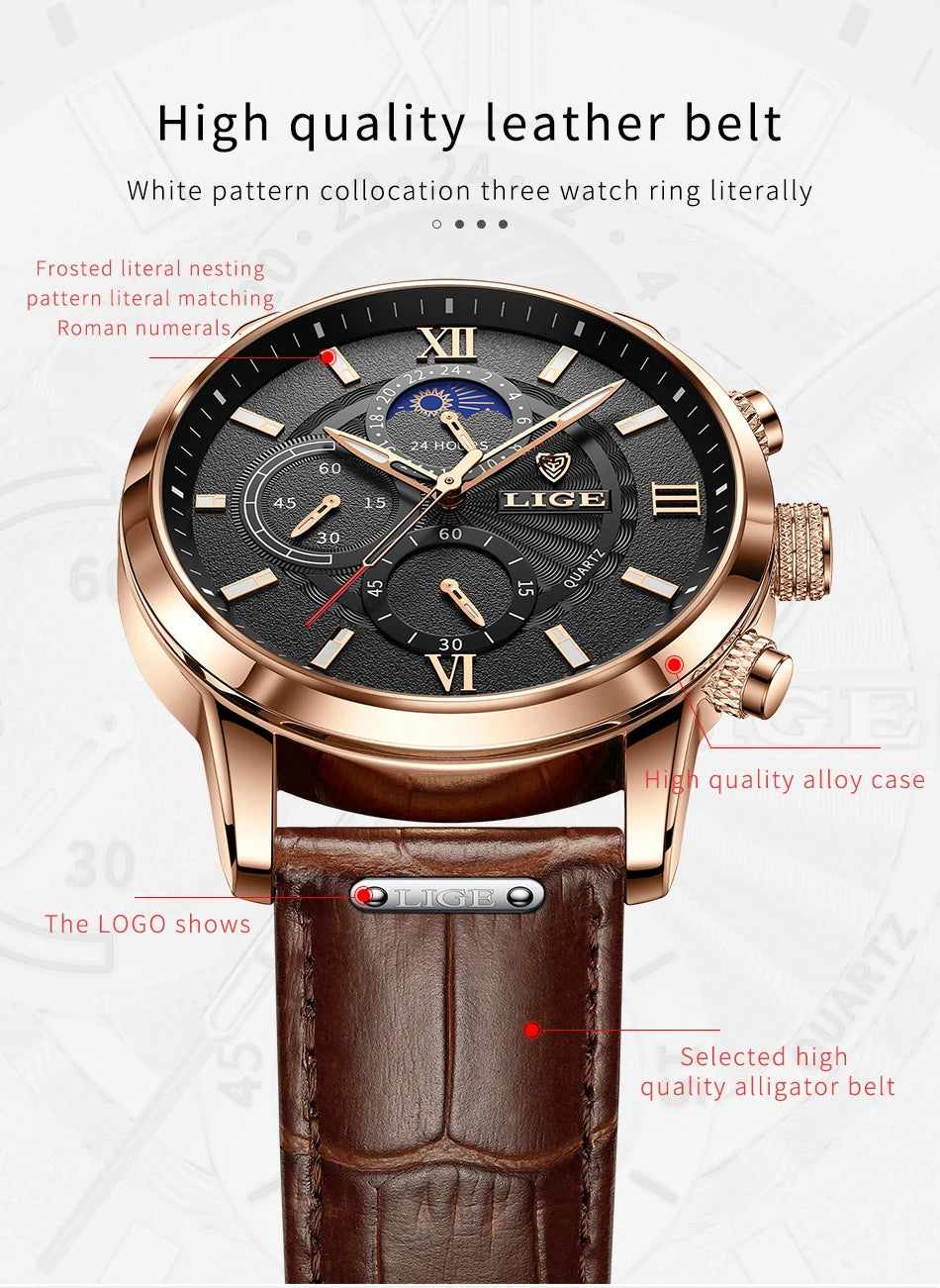 Men's Lige Luxurious Wristwatch Collection