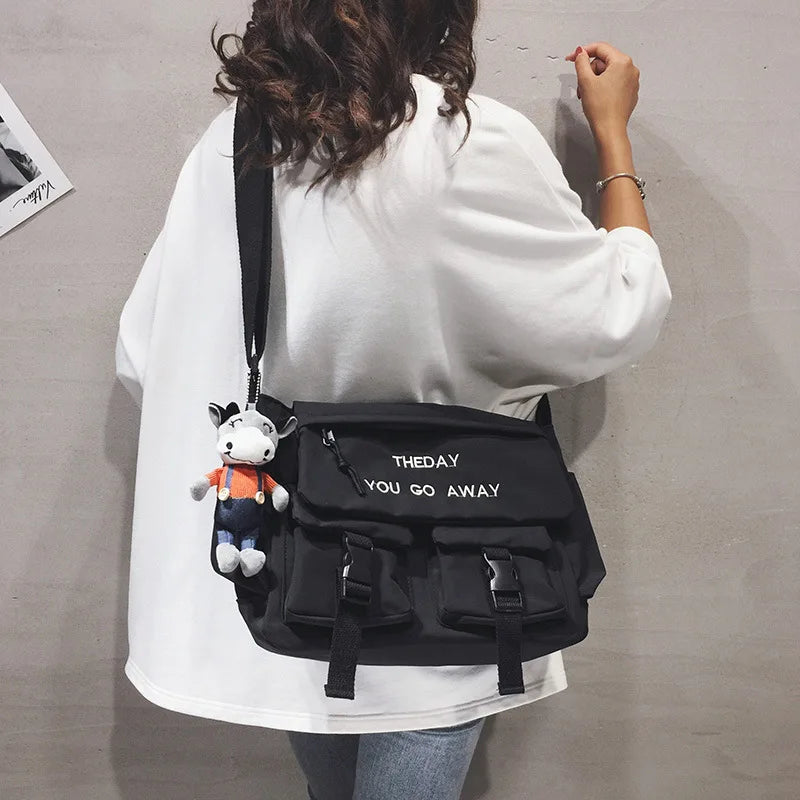 Nylon Letter Clamshell Crossbody Bag Collection