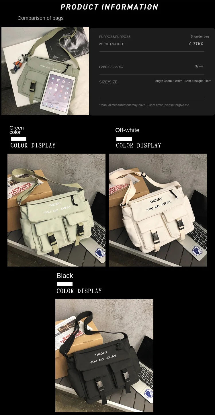 Nylon Letter Clamshell Crossbody Bag Collection