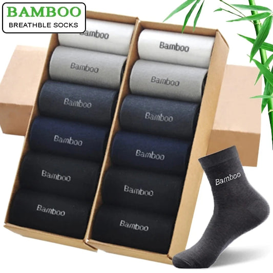 10 Pairs Men’s Luxury Bamboo Crew Socks Collection