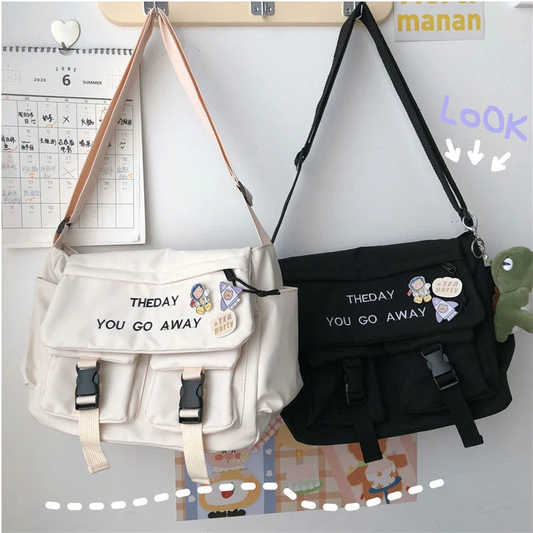 Nylon Letter Clamshell Crossbody Bag Collection