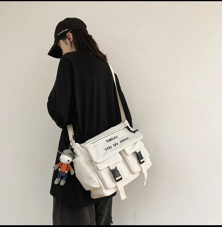 Nylon Letter Clamshell Crossbody Bag Collection