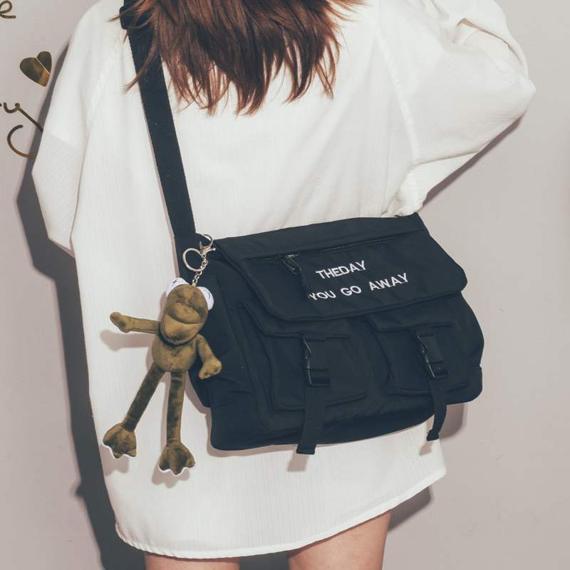 Nylon Letter Clamshell Crossbody Bag Collection