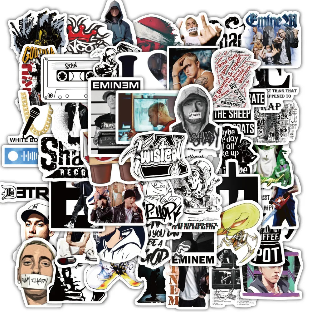 60 Pcs Eminem Stationary Stickers Collection