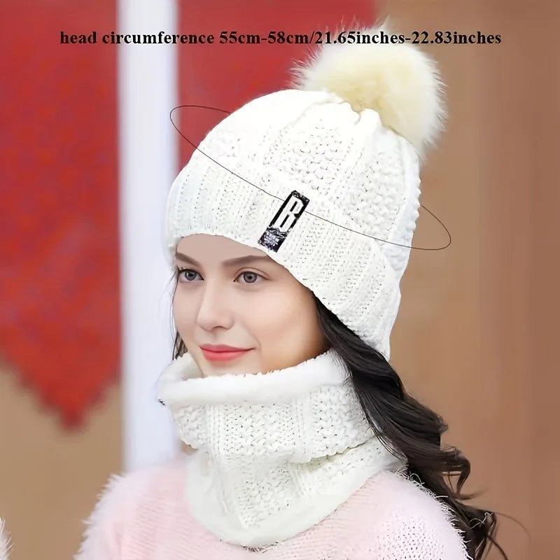 Two Piece Winter Knit Hat & Scarf Collection