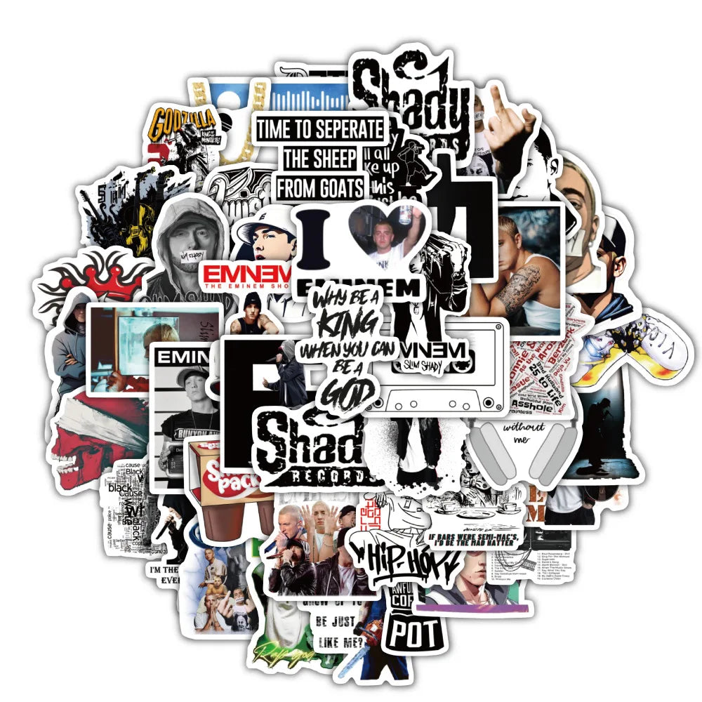 60 Pcs Eminem Stationary Stickers Collection