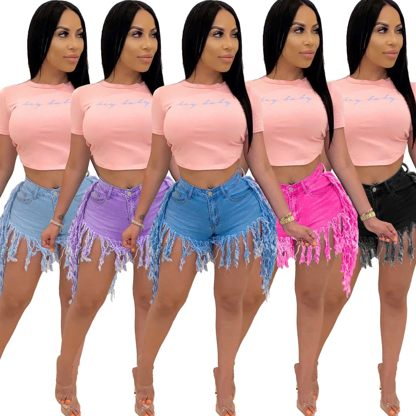 Women's Ripped Denim Shorts Collection