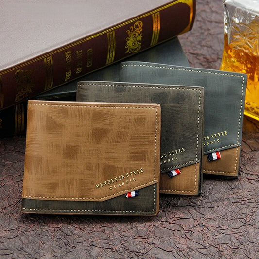 Men's Short Frosted Large Capacity Leather Wallet Collection